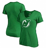Women New Jersey Devils Fanatics Branded St. Patrick's Day White Logo T-Shirt Kelly Green FengYun,baseball caps,new era cap wholesale,wholesale hats